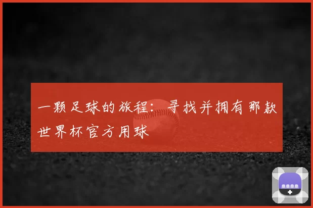 一颗足球的旅程:寻找并拥有那款世界杯官方用球